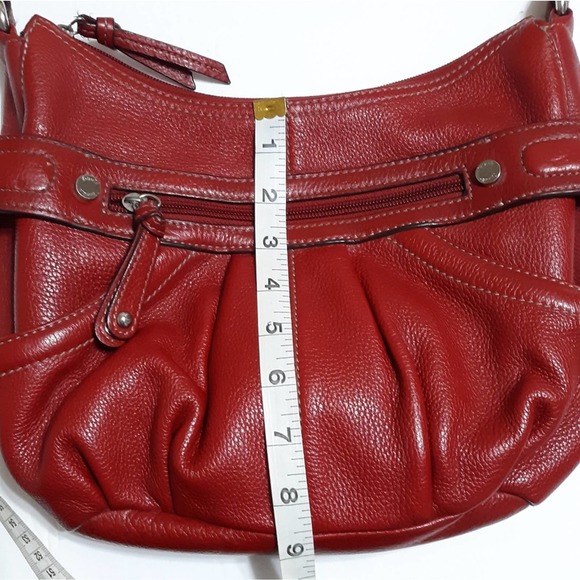 Tignanello red shoulder bag pebbled leather Y2K 90s style - Picture 4 of 15